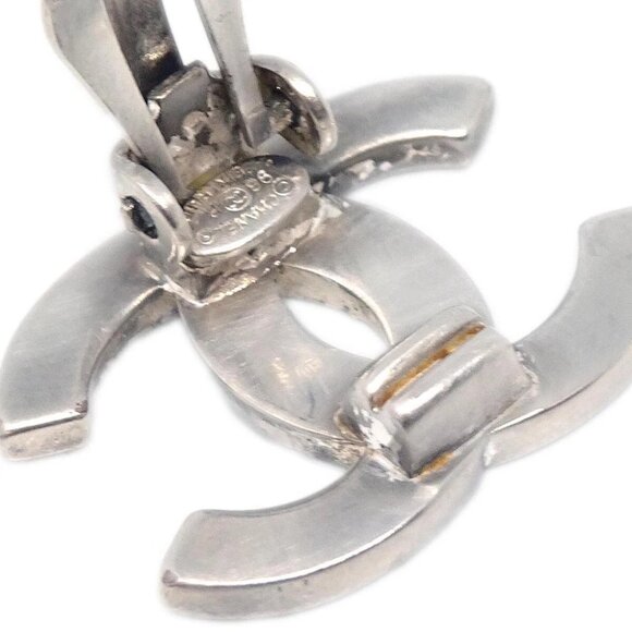 Chanel CC Earrings Clip-On Silver 98P 194600 - Picture 4 of 4